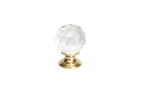 Ручка-кнопка d.26мм, отделка золото глянец + стекло 9993/100