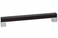 Ручка-скоба 160мм, отделка венге + хром матовый 9382/800