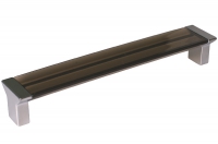 Ручка-скоба 160мм, отделка хром матовый + транспарент коричневый 8.1113.0160.45-106