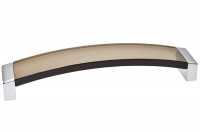 Ручка-скоба 160мм, отделка хром матовый + транспарент коричневый 8.1062.0160.45-106