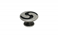 Ручка-кнопка, отделка  серебро античное 10.827.17