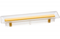 Ручка-скоба 96мм, отделка транспарент матовый + жёлтый 8.1069.0096.94-0454