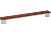 Ручка-скоба 192-224мм, отделка хром глянец + тёмно-оранжевая смола 217.374-9603/6600