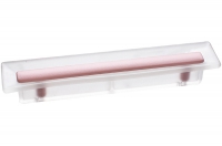 Ручка-скоба 96мм, отделка транспарент матовый + розовый 8.1069.0096.94-77