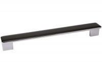 Ручка-скоба 192-224мм, отделка хром глянец + дымчато-серая смола 217.374-9603/6602