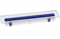 Ручка-скоба 96мм, отделка транспарент матовый + синий 8.1069.0096.94-0473