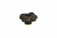 Ручка-кнопка, отделка керамика черная + золото P56.07.M9.06