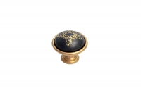 Ручка-кнопка, отделка золото матовое + керамика черная 24316P035EW.46