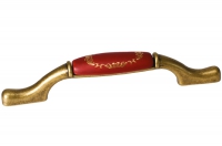Ручка-скоба 96/128мм, отделка бронза античная "Флоренция" + керамика "Бордо" (2 винта М4х22 + 2 винта М4х25) KITM172122D1GA