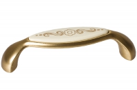 Ручка-скоба 96мм, отделка бронза античная французская + вставка 9.1331.0096.25-103