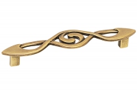 Ручка-скоба 128мм, отделка бронза античная французская 9.1358.0128.25