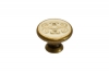 Ручка-кнопка, отделка бронза "Флоренция" + бежевая эмаль (1 винта М4х22 + 1 винт М4х25)