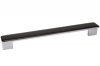 Ручка-скоба 192-224мм, отделка хром глянец + дымчато-серая смола