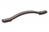 Ручка-скоба 160-128мм, отделка никель глянец воронёный + горный хрусталь
